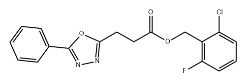 1,3,4-Oxadiazole-2-propanoic acid, 5-phenyl-, (2-chloro-6-fluorophenyl)methyl ester Struktur