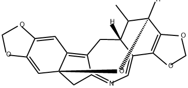 [6aS,(+)]-12,12aα,13,14-Tetrahydro-13-methyl-6H-6aβ,14β-epoxy-1,3-dioxolo[4,5-i][1,3]dioxolo[5,6]indeno[2,1-c][2]benzazepine Struktur