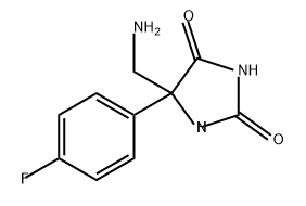 2,4-Imidazolidinedione, 5-(aminomethyl)-5-(4-fluorophenyl)- Struktur