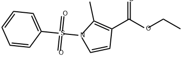 1H-Pyrrole-3-carboxylic acid, 2-methyl-1-(phenylsulfonyl)-, ethyl ester Struktur