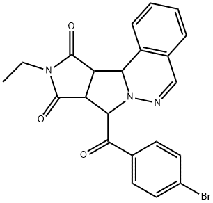 11-(4-bromobenzoyl)-14-ethyl-9,10,14-triazatetracyclo[8.6.0.0^{2,7}.0^{12,16}]hexadeca-2(7),3,5,8-tetraene-13,15-dione Struktur