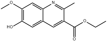 3-Quinolinecarboxylic acid, 6-hydroxy-7-methoxy-2-methyl-, ethyl ester Struktur