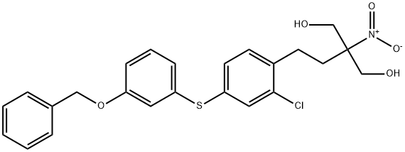 2-[2-[2-Chloro-4-[[3-(phenylmethoxy)phenyl]thio]phenyl]ethyl]-2-nitro-1,3-propanediol Struktur