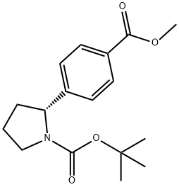 tert-butyl (2R)-2-(4-methoxycarbonylphenyl)pyrrolidine-1-carboxylate Struktur