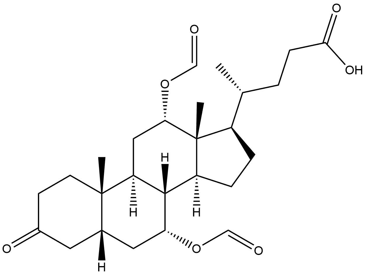 Cholan-24-oic acid, 7,12-bis(formyloxy)-3-oxo-, (5β,7α,12α)- Struktur