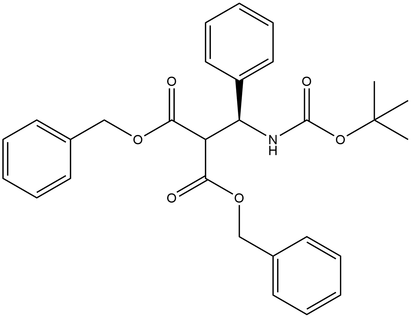 Propanedioic acid, 2-[(S)-[[(1,1-dimethylethoxy)carbonyl]amino]phenylmethyl]-, 1,3-bis(phenylmethyl) ester