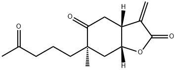 (3aR)-3aα,6,7,7aα-Tetrahydro-6-methyl-3-methylene-6α-(4-oxopentyl)-2,5(3H,4H)-benzofurandione Struktur