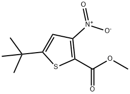 2-Thiophenecarboxylic acid, 5-(1,1-dimethylethyl)-3-nitro-, methyl ester Struktur