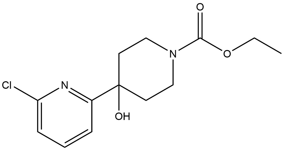 Ethyl 4-(6-chloro-2-pyridinyl)-4-hydroxy-1-piperidinecarboxylate Struktur