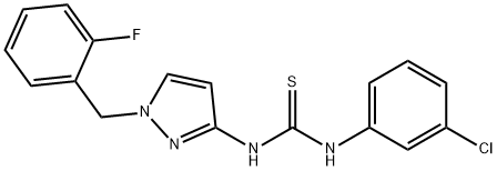 1-(3-Chlorophenyl)-3-(1-(2-fluorobenzyl)-1H-pyrazol-3-yl)thiourea Struktur