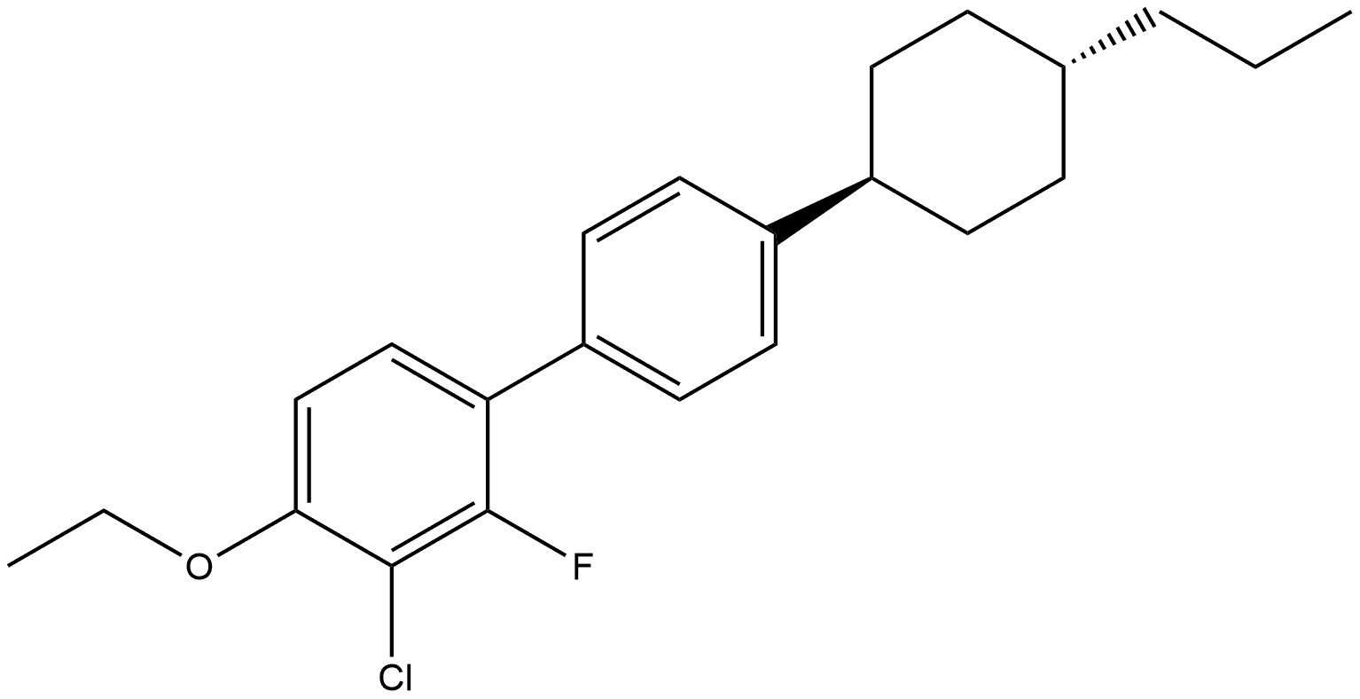 3-Chloro-4-ethoxy-2-fluoro-4′-(trans-4-propylcyclohexyl)-1,1′-biphenyl Struktur