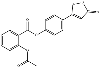 Benzoic acid, 2-(acetyloxy)-, 4-(3-thioxo-3H-1,2-dithiol-5-yl)phenyl ester Struktur