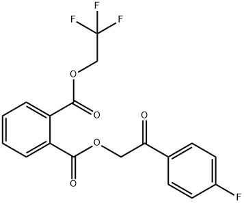 1-O-[2-(4-fluorophenyl)-2-oxoethyl] 2-O-(2,2,2-trifluoroethyl) benzene-1,2-dicarboxylate Struktur