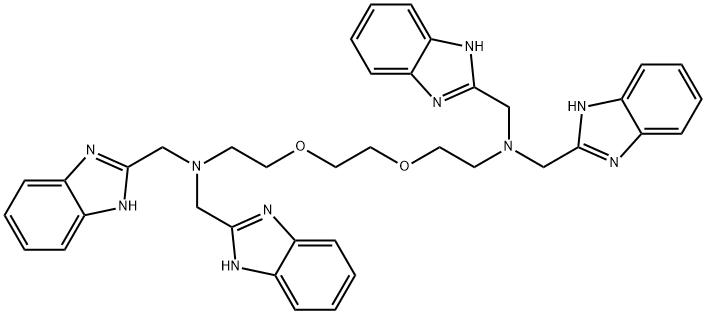 N,N,N',N'-tetrakis(2'-benzimidazolylmethyl)-1,4-diethylene amino glycol ether Struktur