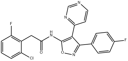 Benzeneacetamide, 2-chloro-6-fluoro-N-[3-(4-fluorophenyl)-4-(4-pyrimidinyl)-5-isoxazolyl]- Struktur