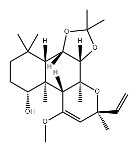 5H-1,3-Dioxolo[3,4]naphtho[2,1-b]pyran-8-ol, 5-ethenyl-3a,3b,7a,7b,8,9,10,11,11a,11b-decahydro-7-methoxy-2,2,3b,5,7b,11,11-heptamethyl-, (3aS,3bS,5S,7aS,7bS,8R,11aS,11bS)-