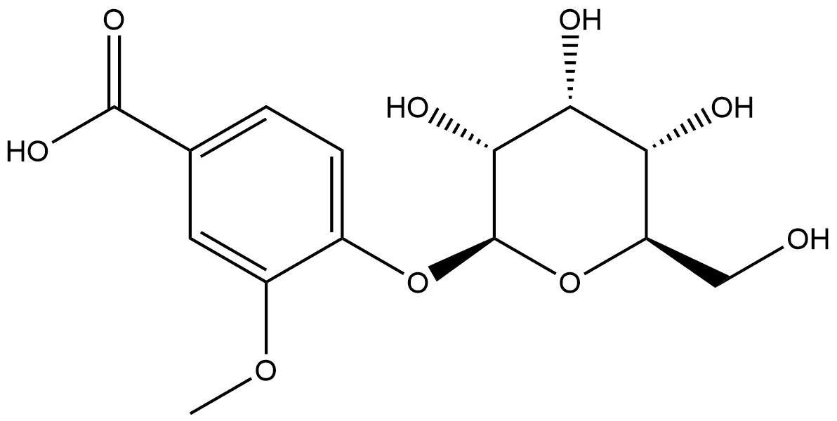 Benzoic acid, 4-(β-D-allopyranosyloxy)-3-methoxy- Struktur