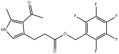 pentafluorobenzyl 2-methyl-3-acetyl-4-(3-propionate)pyrrole Struktur