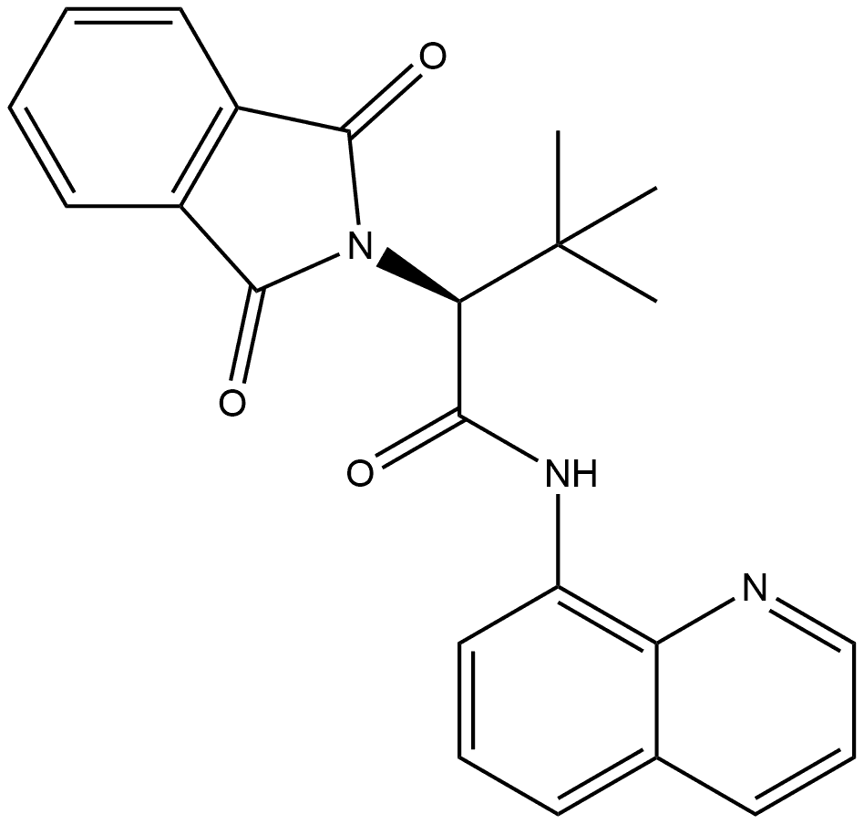 2H-Isoindole-2-acetamide, α-(1,1-dimethylethyl)-1,3-dihydro-1,3-dioxo-N-8-quinolinyl-, (αS)- Struktur