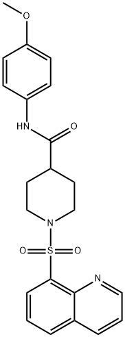 N-(4-甲氧基苯基)-1-喹啉-8-基磺?；哙?4-甲酰胺, 909856-86-6, 結(jié)構(gòu)式