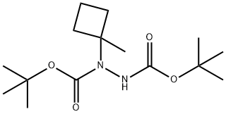 1,2-Hydrazinedicarboxylic acid, 1-(1-methylcyclobutyl)-, 1,2-bis(1,1-dimethylethyl) ester Struktur