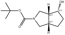 Cyclopenta[c]pyrrole-2(1H)-carboxylic acid, hexahydro-4-hydroxy-, 1,1-dimethylethyl ester, (3aR,4R,6aS)-rel- Struktur