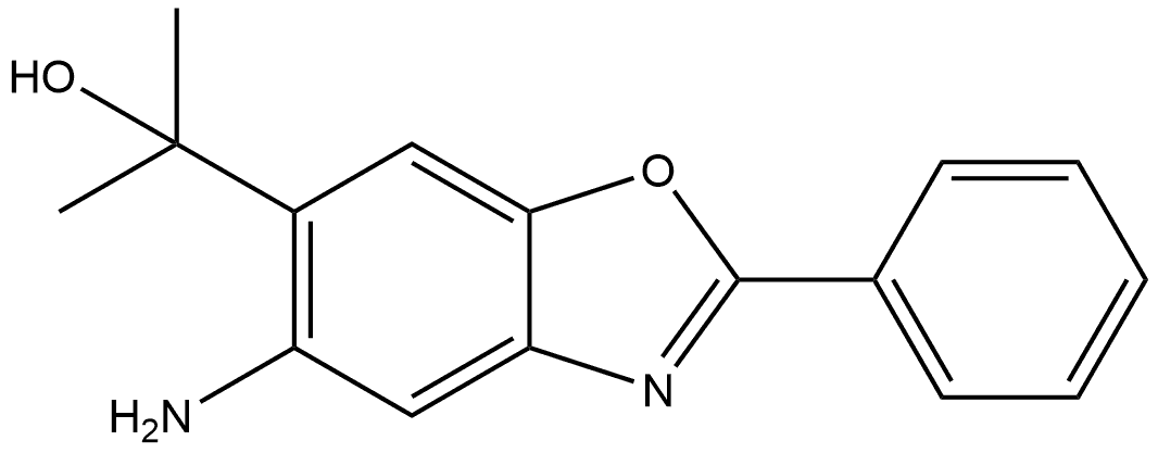 6-Benzoxazolemethanol, 5-amino-α,α-dimethyl-2-phenyl- Struktur