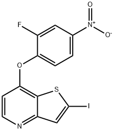 7-(2-Fluoro-4-nitrophenoxy)-2-iodothieno[3,2-b]pyridine Struktur