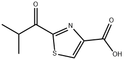 4-Thiazolecarboxylic acid, 2-(2-methyl-1-oxopropyl)- Struktur