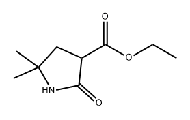 3-Pyrrolidinecarboxylic acid, 5,5-dimethyl-2-oxo-, ethyl ester Struktur