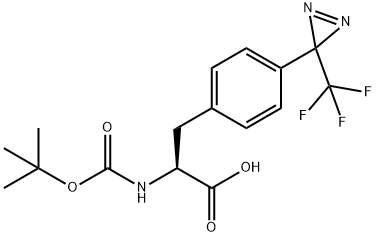 L-?Phenylalanine, N-?[(1,?1-?dimethylethoxy)?carbonyl]?-?4-?[3-?(trifluoromethyl)?-?3H-?diazirin-?3-?yl]?- Struktur