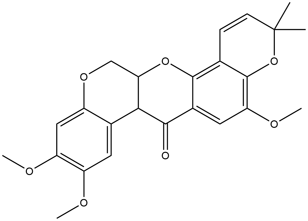 5,9,10-TRIMETHOXY-3,3-DIMETHYL-13,13A-DIHYDRO-3H,7AH-PYRANO[2,3-C:6,5-F']DICHROMEN-7-ONE Struktur