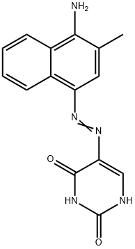 2,4(1H,3H)-Pyrimidinedione, 5-[2-(4-amino-3-methyl-1-naphthalenyl)diazenyl]- Struktur