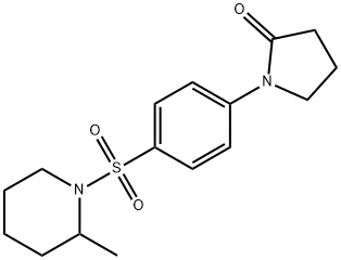 2-Pyrrolidinone, 1-[4-[(2-methyl-1-piperidinyl)sulfonyl]phenyl]- Struktur