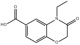 4-Ethyl-3,4-dihydro-3-oxo-2H-1,4-benzoxazine-6-carboxylic acid Struktur