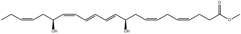 4,7,11,13,15,19-Docosahexaenoic acid, 10,17-dihydroxy-, methyl ester, (4Z,7Z,10R,11E,13E,15Z,17S,19Z)- Struktur