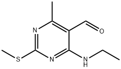 5-Pyrimidinecarboxaldehyde, 4-(ethylamino)-6-methyl-2-(methylthio)- Struktur