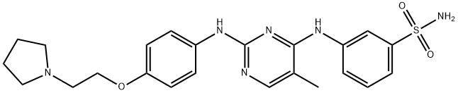 Benzenesulfonamide, 3-[[5-methyl-2-[[4-[2-(1-pyrrolidinyl)ethoxy]phenyl]amino]-4-pyrimidinyl]amino]- Struktur