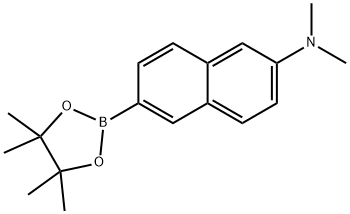 2-Naphthalenamine, N,N-dimethyl-6-(4,4,5,5-tetramethyl-1,3,2-dioxaborolan-2-yl)- Struktur