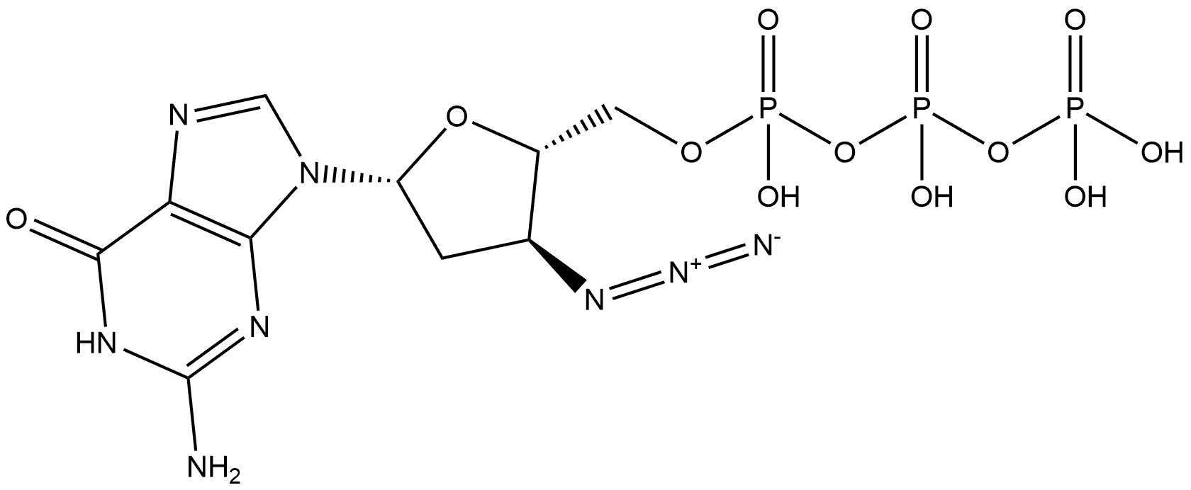 3′-Azido-ddGTP 100mM Sodium Solution Struktur