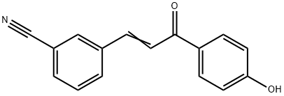 Benzonitrile, 3-[3-(4-hydroxyphenyl)-3-oxo-1-propen-1-yl]- Struktur