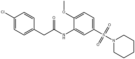 Benzeneacetamide, 4-chloro-N-[2-methoxy-5-(1-piperidinylsulfonyl)phenyl]-|2-(4-氯苯基)-N-(2-甲氧基-5-哌啶-1-基磺?；交?乙酰胺