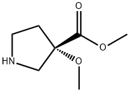 3-Pyrrolidinecarboxylic acid, 3-methoxy-, methyl ester, (3S)- Struktur