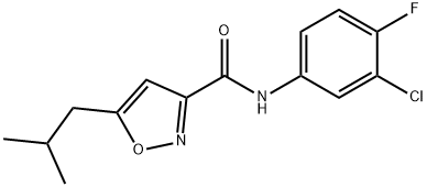 3-Isoxazolecarboxamide, N-(3-chloro-4-fluorophenyl)-5-(2-methylpropyl)- Struktur