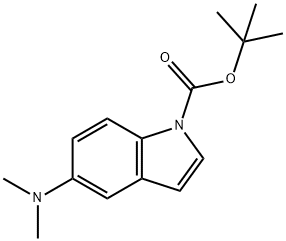 1H-Indole-1-carboxylic acid, 5-(dimethylamino)-, 1,1-dimethylethyl ester Struktur