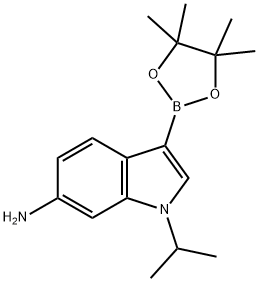 1H-Indol-6-amine, 1-(1-methylethyl)-3-(4,4,5,5-tetramethyl-1,3,2-dioxaborolan-2-yl)- Struktur