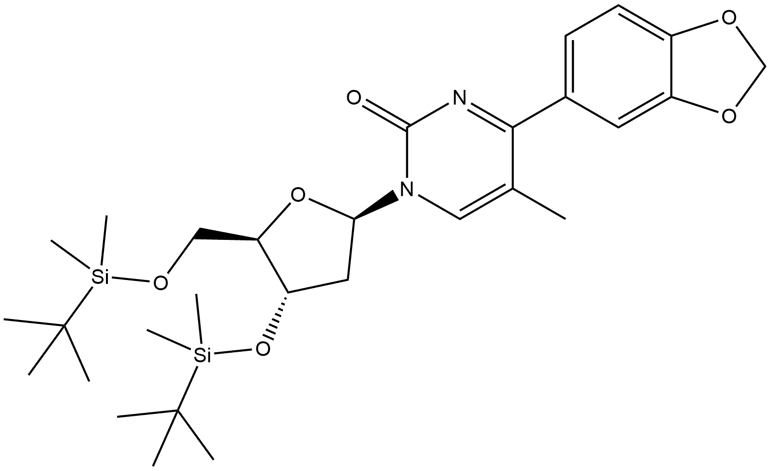 2(1H)-Pyrimidinone, 4-(1,3-benzodioxol-5-yl)-1-[2-deoxy-3,5-bis-O-[(1,1-dimethylethyl)dimethylsilyl]-β-D-erythro-pentofuranosyl]-5-methyl-