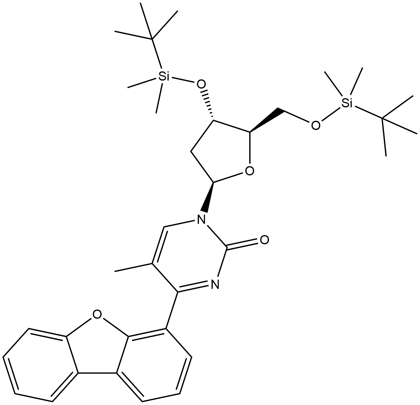 2(1H)-Pyrimidinone, 1-[2-deoxy-3,5-bis-O-[(1,1-dimethylethyl)dimethylsilyl]-β-D-erythro-pentofuranosyl]-4-(4-dibenzofuranyl)-5-methyl-