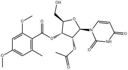 Uridine, 2'-acetate 3'-(2,4-dimethoxy-6-methylbenzoate) Struktur