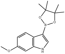 1H-Indole, 6-methoxy-3-(4,4,5,5-tetramethyl-1,3,2-dioxaborolan-2-yl)- Struktur